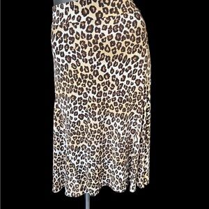 Lovely Michael Michael Kors Animal Print Skirt Brown Tan Cream Size 12 Like New!